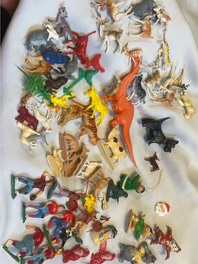 Vintage Hong Kong Germany Assorted Plastic Animal & Figure Toys